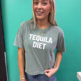 Tequila Diet Seafoam Crop Graphic Tee