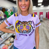  Callin' The Tigers Purple Sequin Tiger T Shirt 