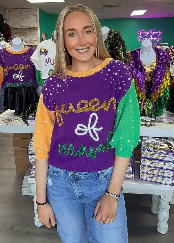 Mardi Queen Pearl Sweater