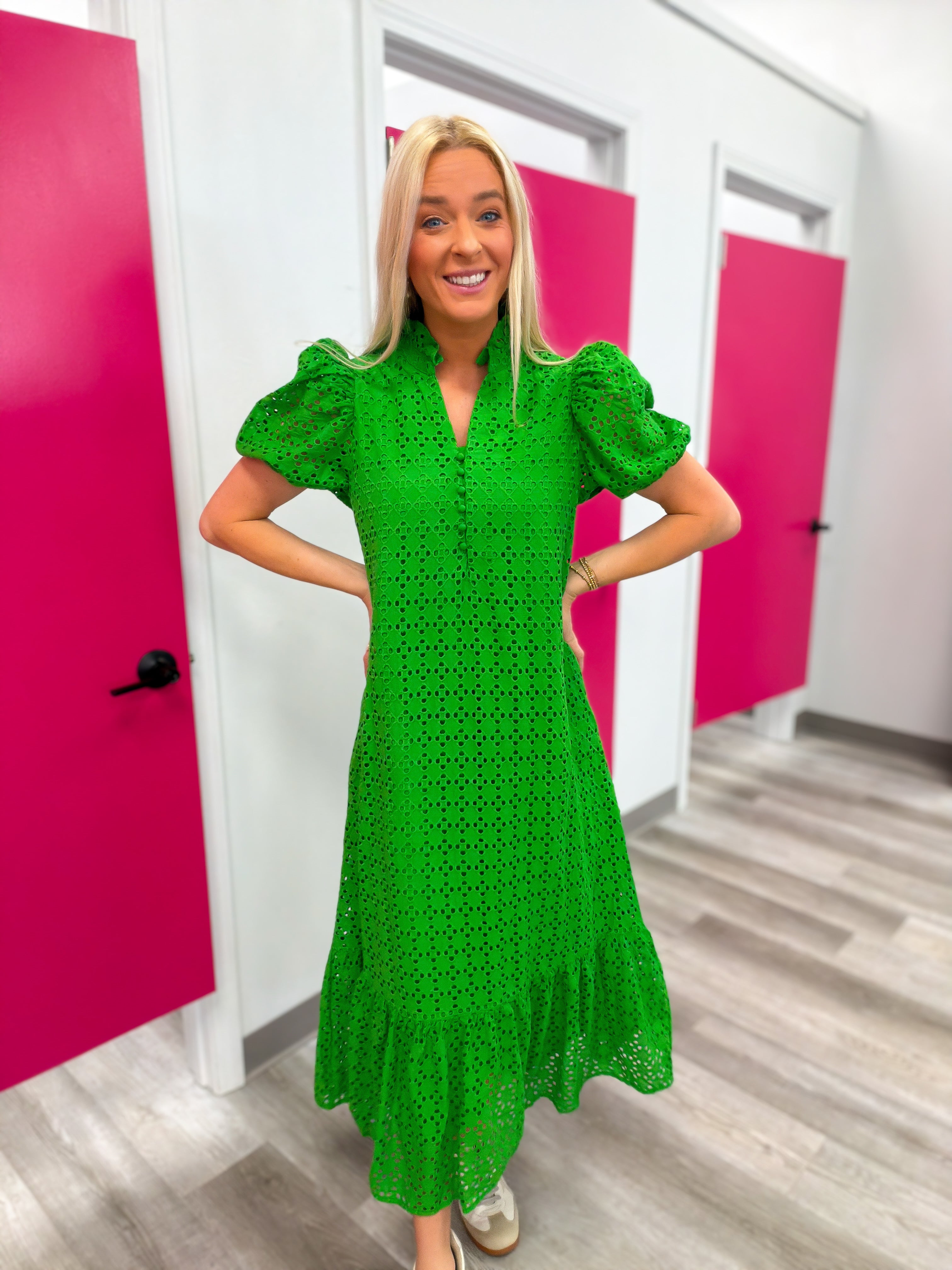 Sweet Escape Eyelete Mid Dress