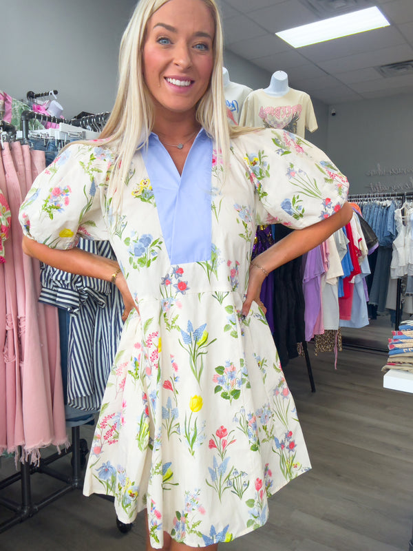 Got To Be Mine Collared Floral Dress | ONLINE ONLY