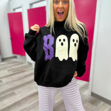 Boo Halloween Reversible Mockneck