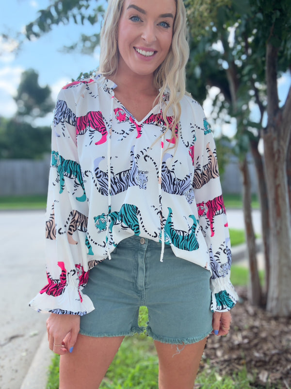 Multicolor Tiger Top