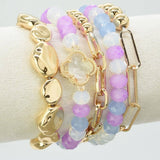 Beaded Clover Accent Jewelry Set Bracelet