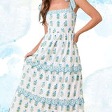 Can I Call You Mine Floral Blue Midi Dress