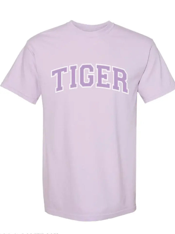 Tiger Block Letters Graphic Tee - Lilac