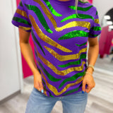 All That Glitters Tiger Stripe Top