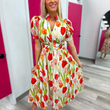 Tulip Time Smocked Midi Dress