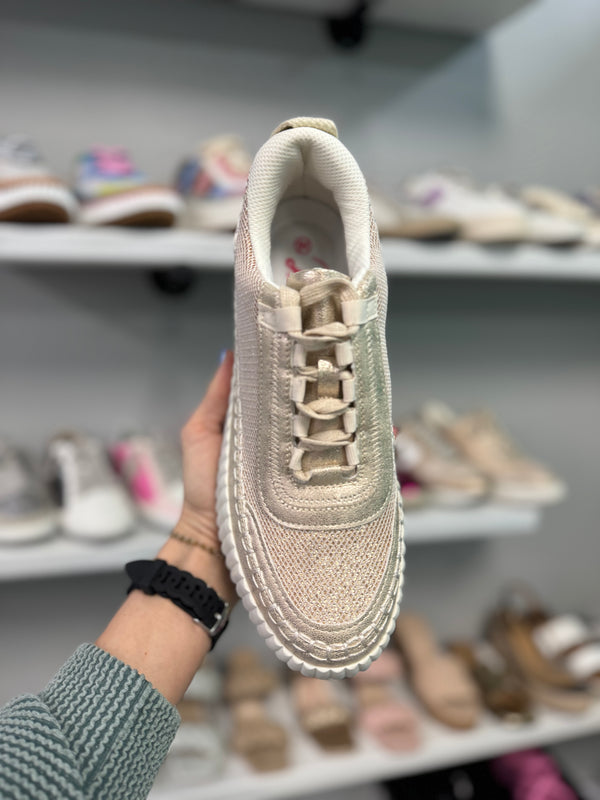 Champagne Shimmer Sneakers