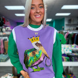 Mardi Gras Pelican | Sequin Sleeveless Sweater