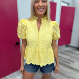 All Eyes on You Eyelet Top