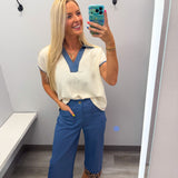 Leopard Cuffed Ankle Cropped Pants