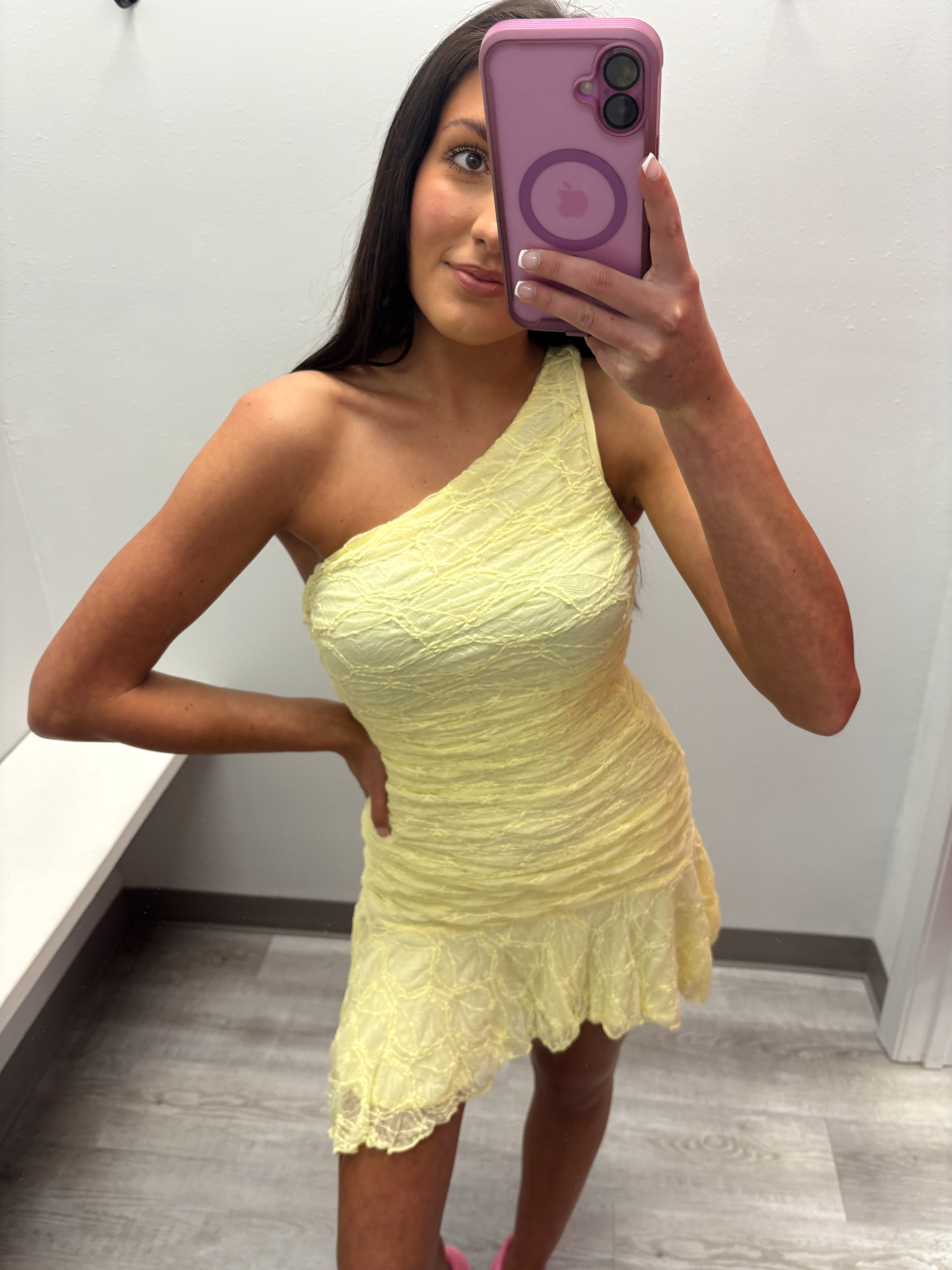 The Lemon Drop Lace Mini
