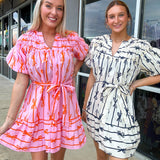Just The Sweetest Bow Ribbon Dress - Pink and Orange
