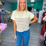 My Story Striped Sweater - Cream & Brown