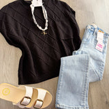 Always The One Diamond Knit  Pocket Sweater