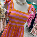 Boardwalk Bow Dress | Orange and Pink