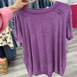The Perfect One | Washed Ribbed Short Sleeve Top