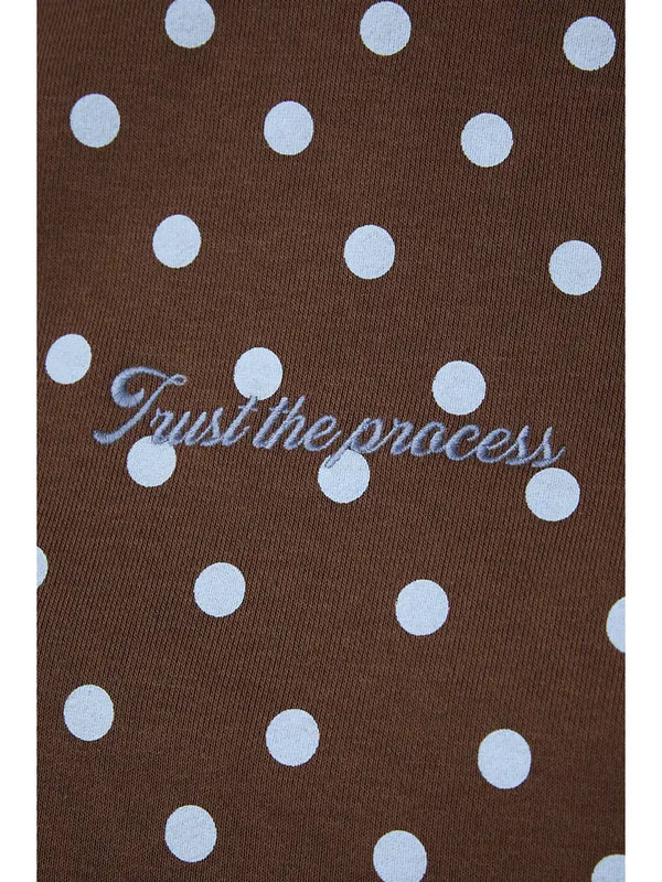 Trust the Process Polka Dot Embroidery Sweatshirt