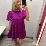 Purple Button Down Dress