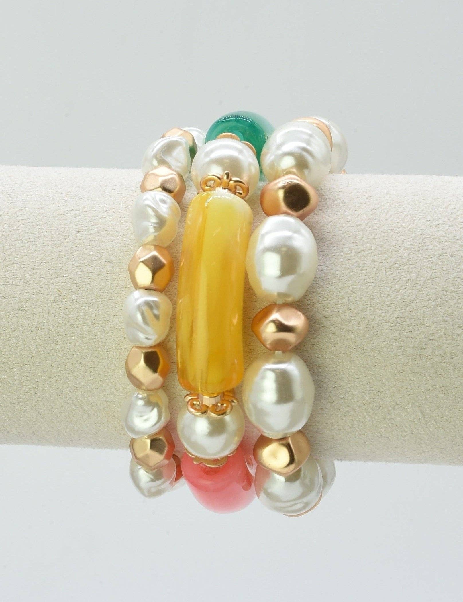 Pearl 3 Piece Bracelet Stack