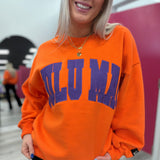 Orange and Purple Lulu Mac Embroidery Sweatshirt