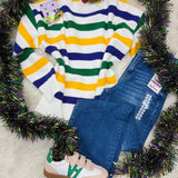 Classic Mardi Gras Stripes Sweater