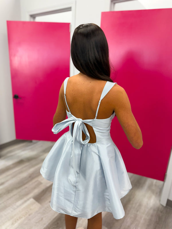 For the Moment Skater Mini Dress | Baby Blue