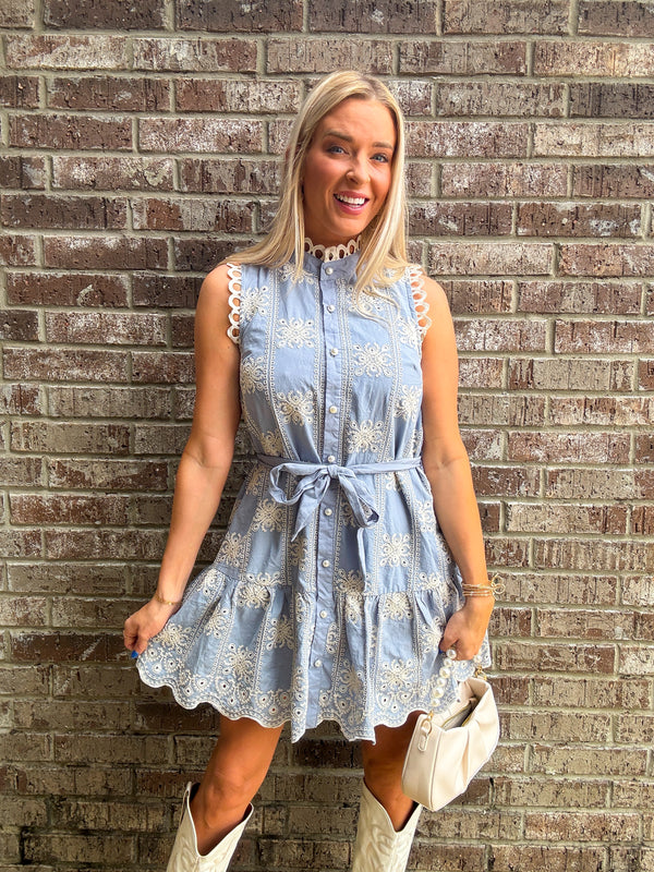 Denim and Lace Dress