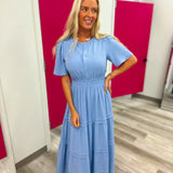 Graceful Days Tiered Midi Dress