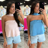 Satin Sky Halter Top