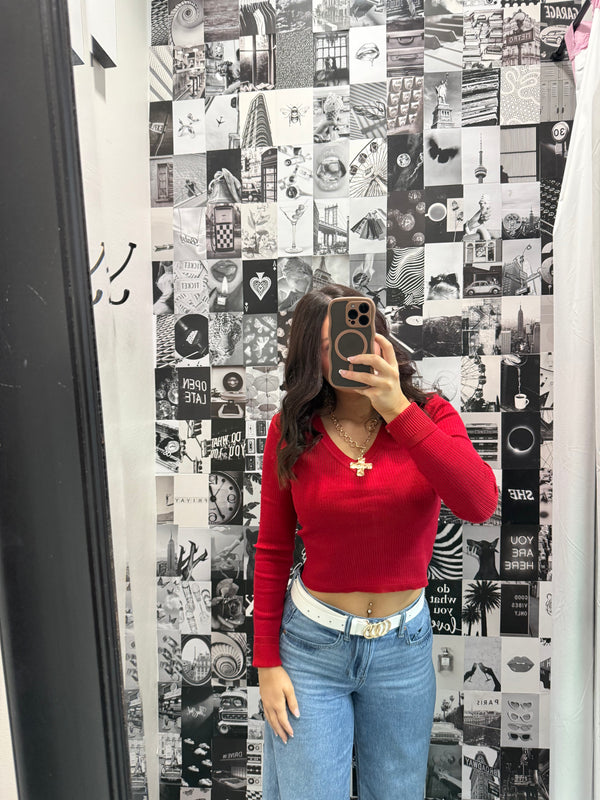 BLACK FRIDAY | V Neck Fitted Sweater