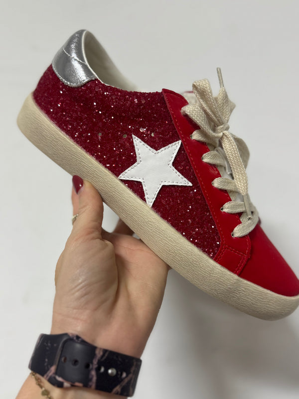 DOORBUSTER | Red Glitter Sneaker