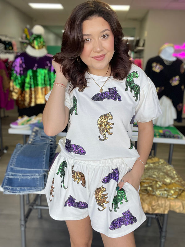 Mardi Gras Sequin Tiger Top