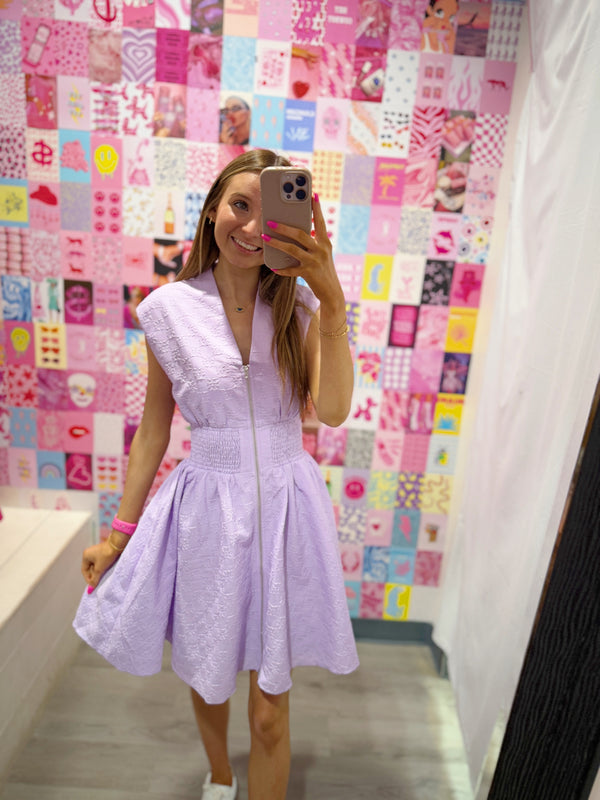 Charmingly Yours Lavender Zip Dress