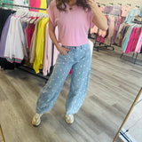 Polka Dot Barrel Jeans