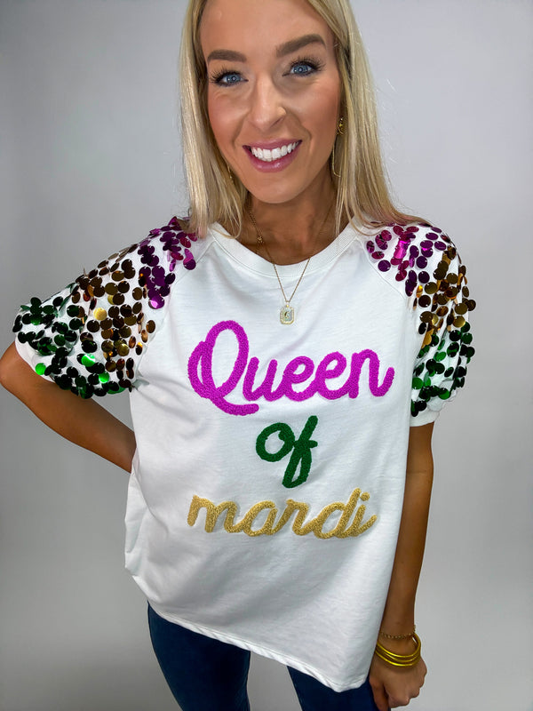 Queen of Mardi Gras Sequin Top