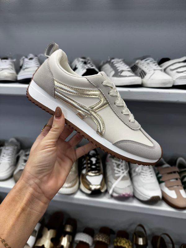 Gold and Cream Sneaker