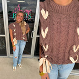 Hot Coco Vibes Ribbon Sweater
