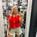 Leopard Denim Shorts