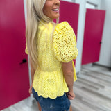 All Eyes on You Eyelet Top