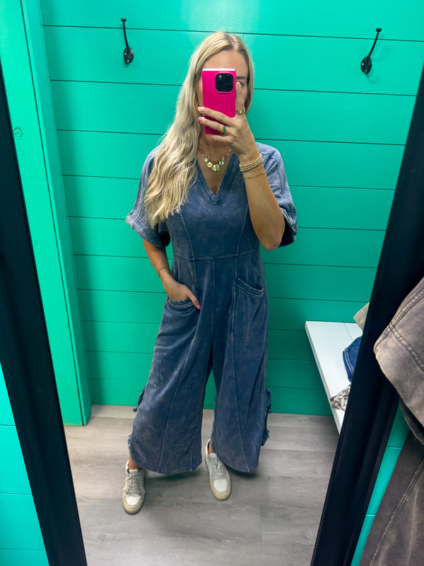 Meet Me Half Way V-Neck Jumpsuit