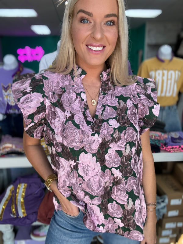 Understanding Love Floral Top - Purple