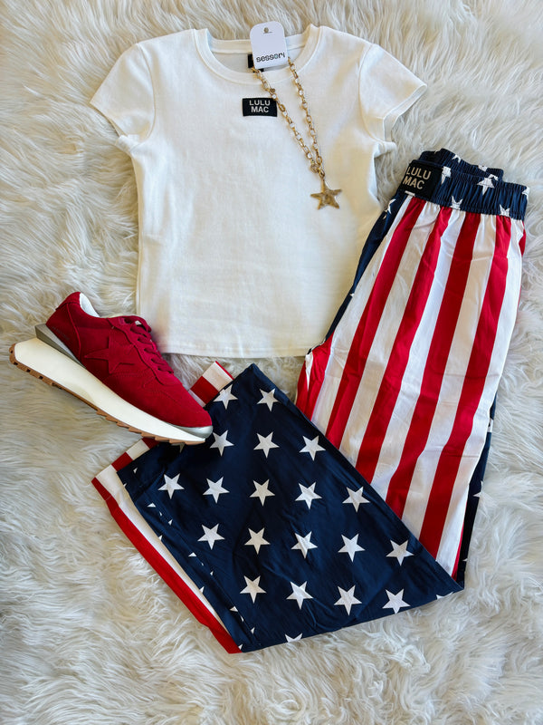 Flag Stars and Stripe Boxer Pants | LULU MAC