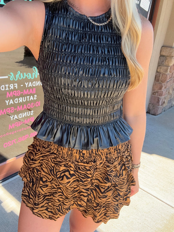 Ruffle Tiger Skort