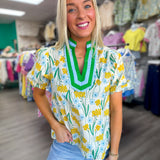 The Southern Charm Floral Top | Yellow