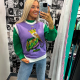 Mardi Gras Pelican | Sequin Sleeveless Sweater