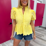 All Eyes on You Eyelet Top