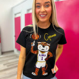 LSU Geaux Mike Basketball (Licensed) | Women's Sequin Tee