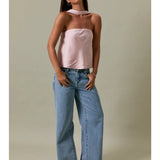Satin Sky Halter Top